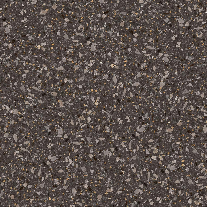 Terrazzo Stone Nero Porcelain Tile tile face