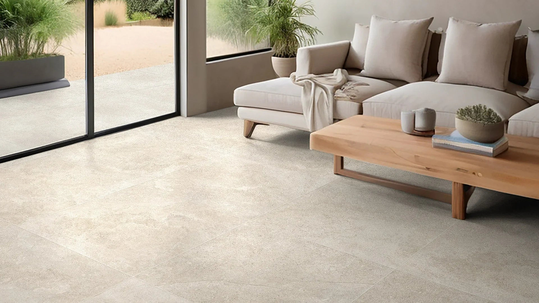 Borgogna Beige Porcelain Tile installed