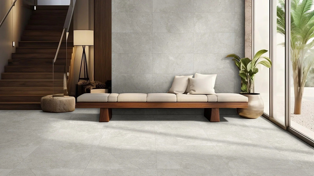 Borgogna Grey Porcelain Tile installed