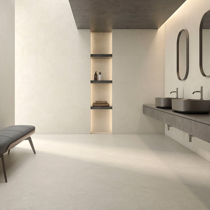 Crema Marfil Tiles installed