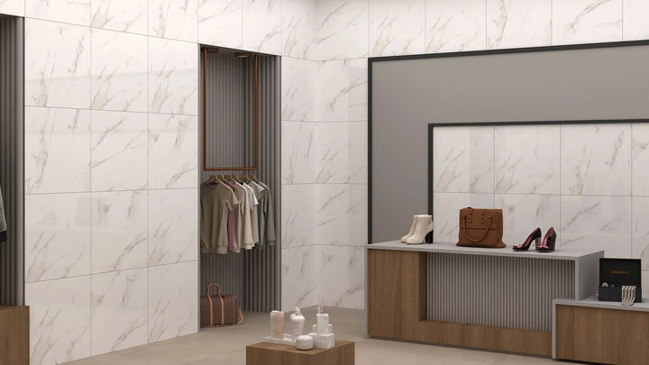 Grey Vein Tiles in a room setting