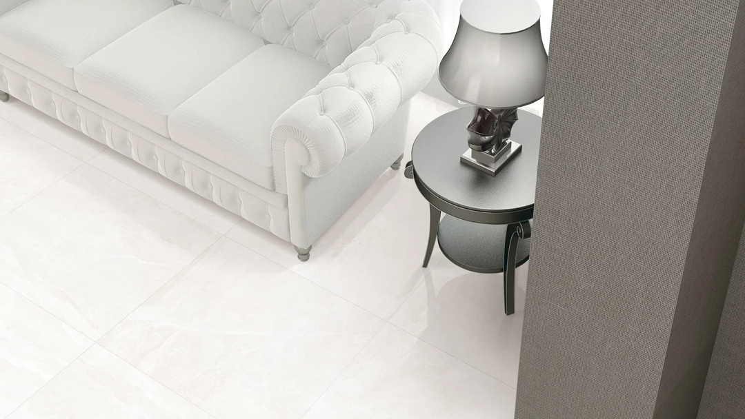 Mainstream White Porcelain Tile installed