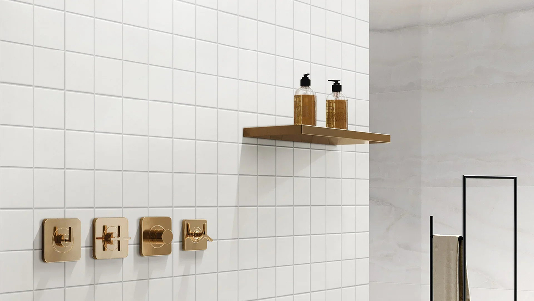 Porcelain Mosaics White Porcelain Mosaic installed