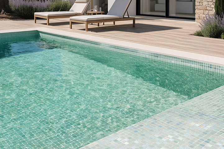 Shimmer Pool Glass Mosaic installed (2)