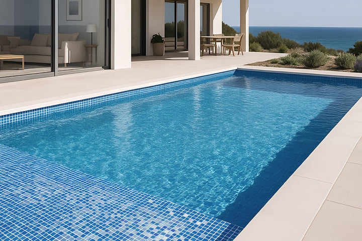 Shimmer Pool Glass Mosaic installed (4)