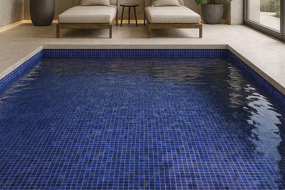 Shimmer Pool Glass Mosaic installed (5)