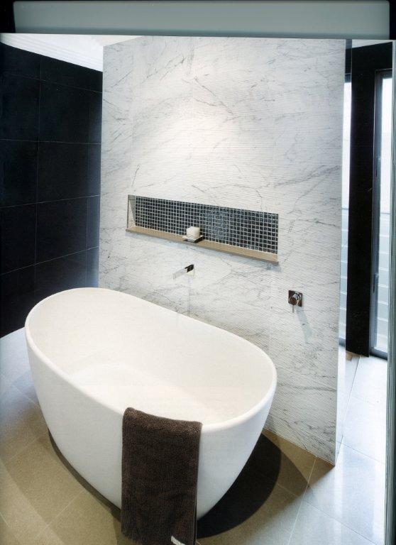 Stream Tiles marble installed