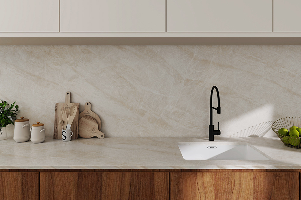 VeinTech Full Body Porcelain Slabs in a room setting