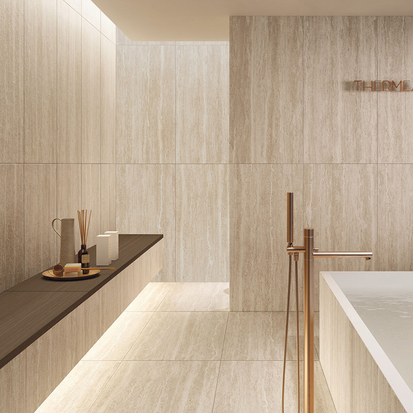 Tivoli porcelain tiles installed