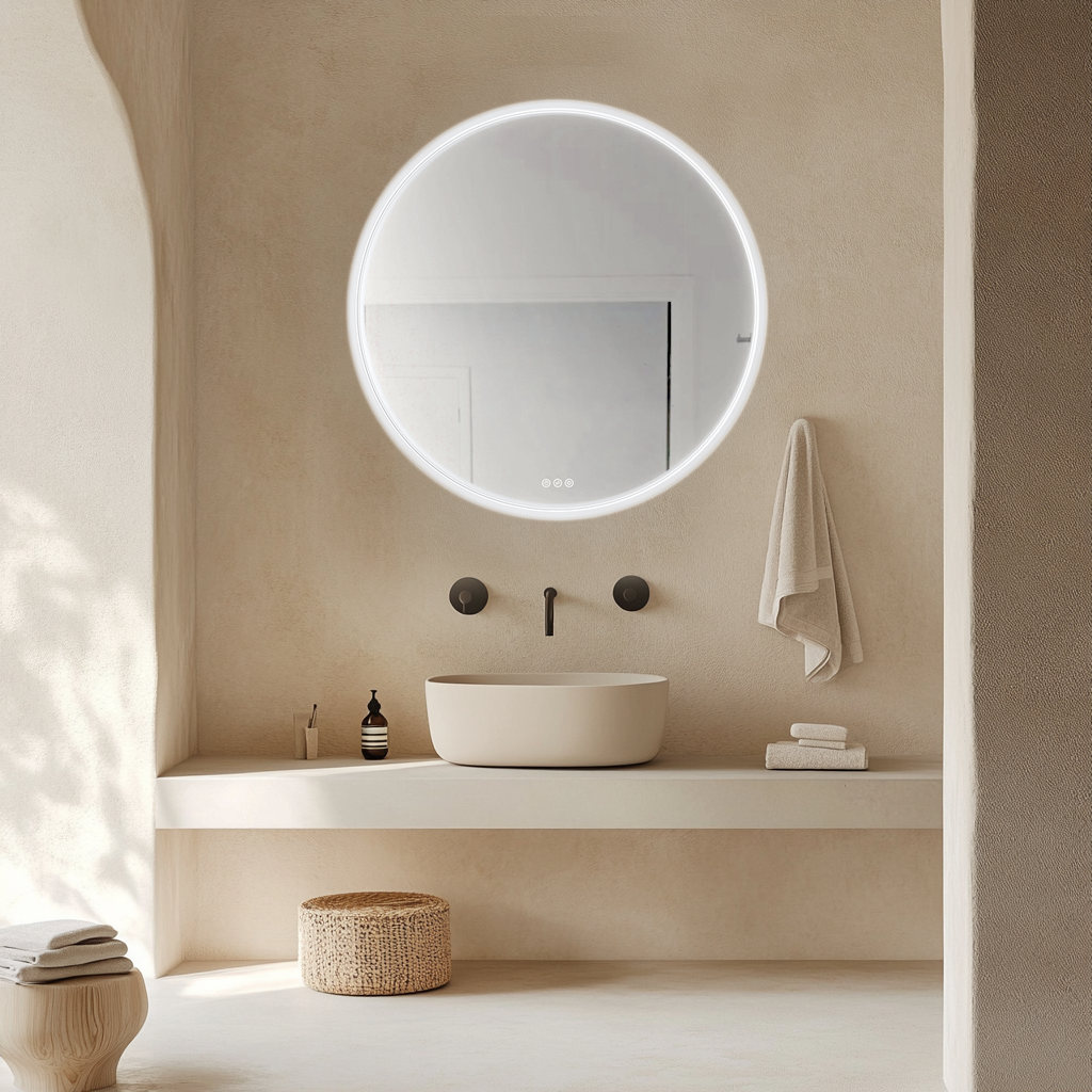 GLODA Olek Round LED Mirror - White