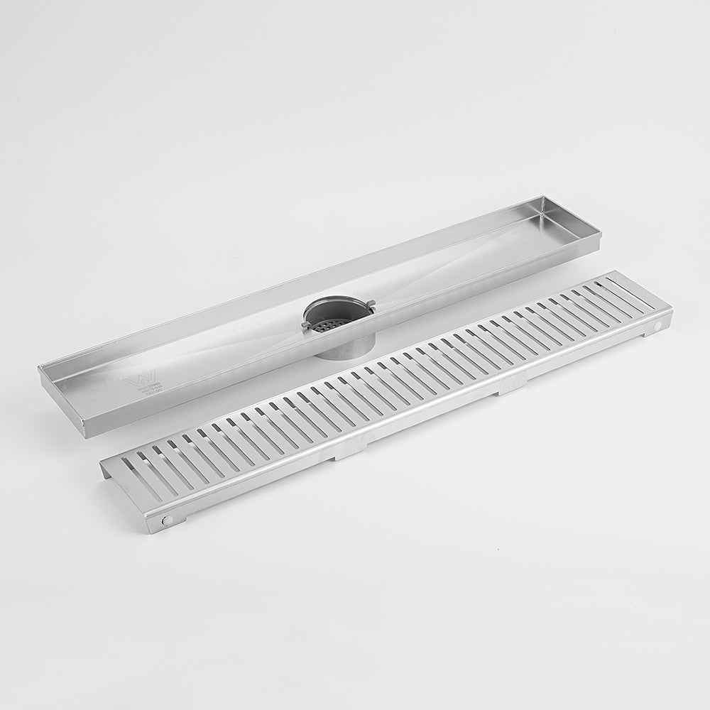 Linear Slotted Floor Grate - Brushed Satin