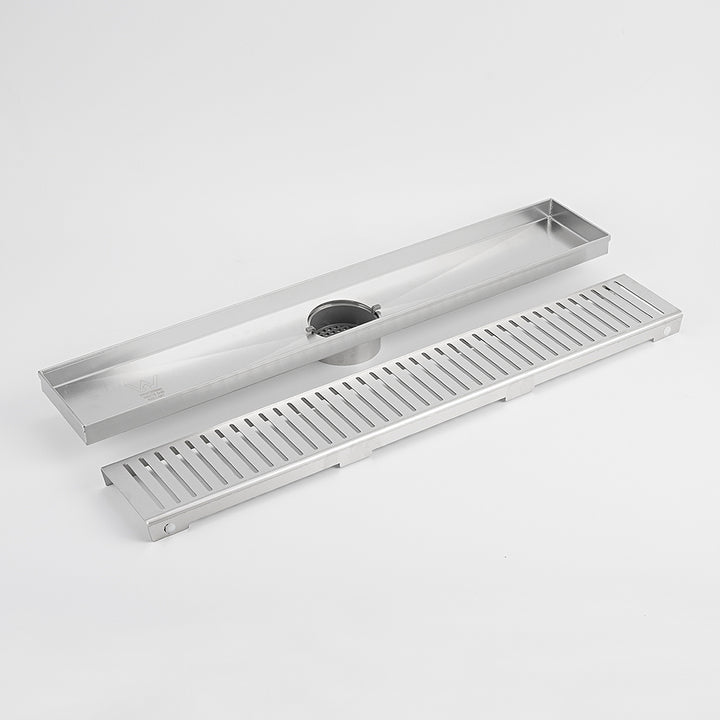 Linear Slotted Floor Grate - Brushed Satin