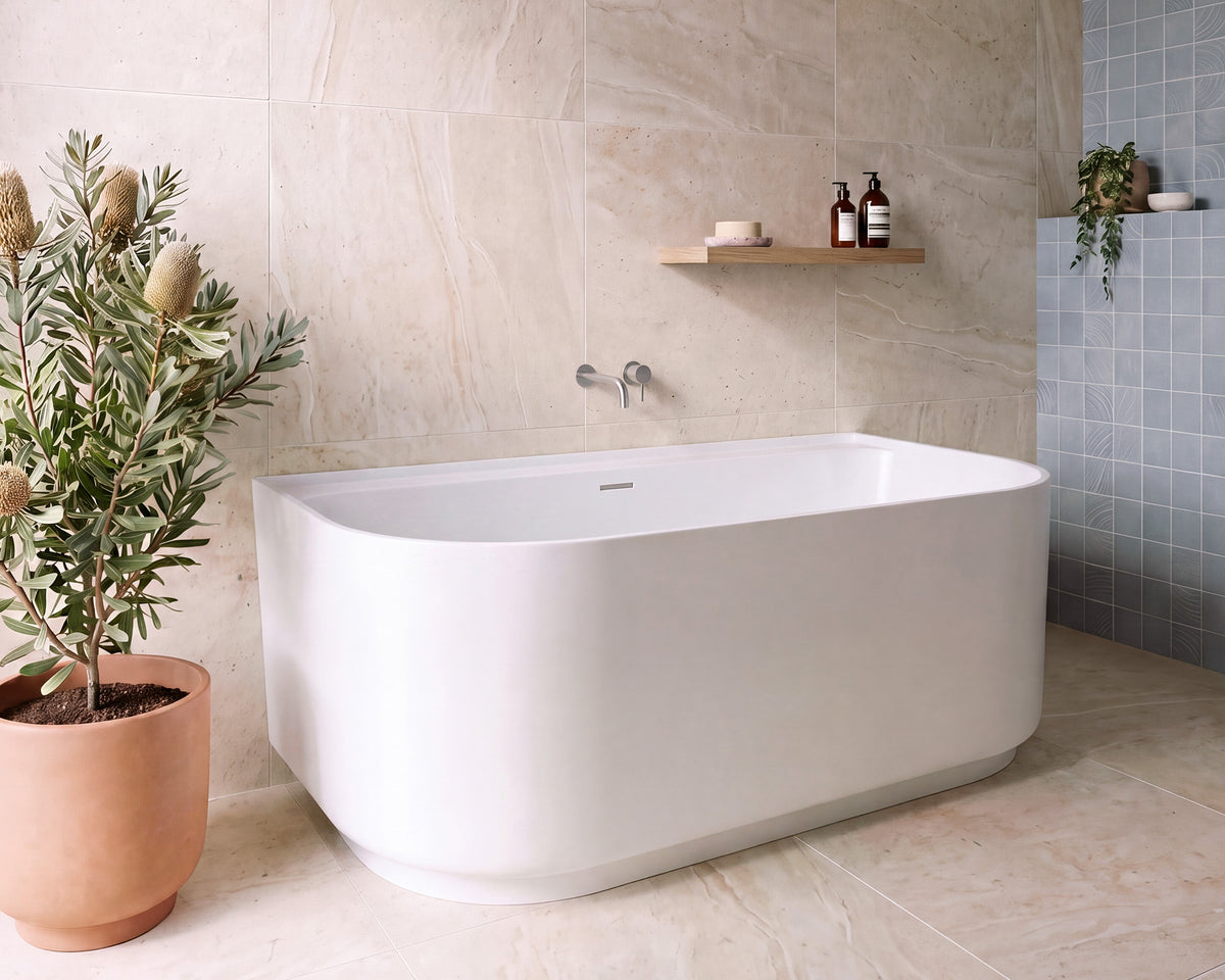 Solace 1700 Back-to-Wall Matte White Bath - ADP image 3