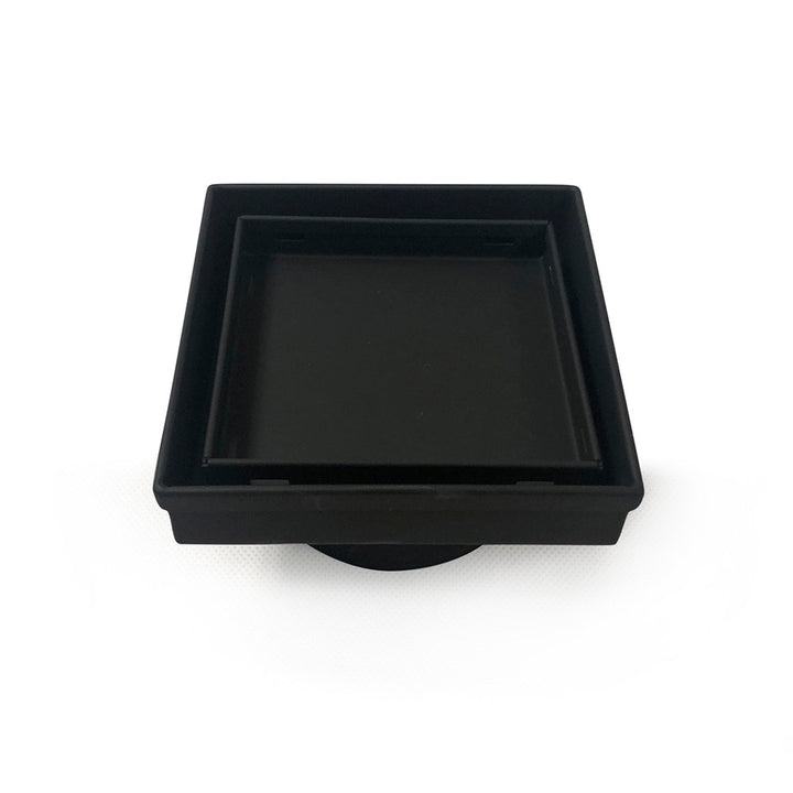 Square Tile Insert Floor Grate - Matte Black