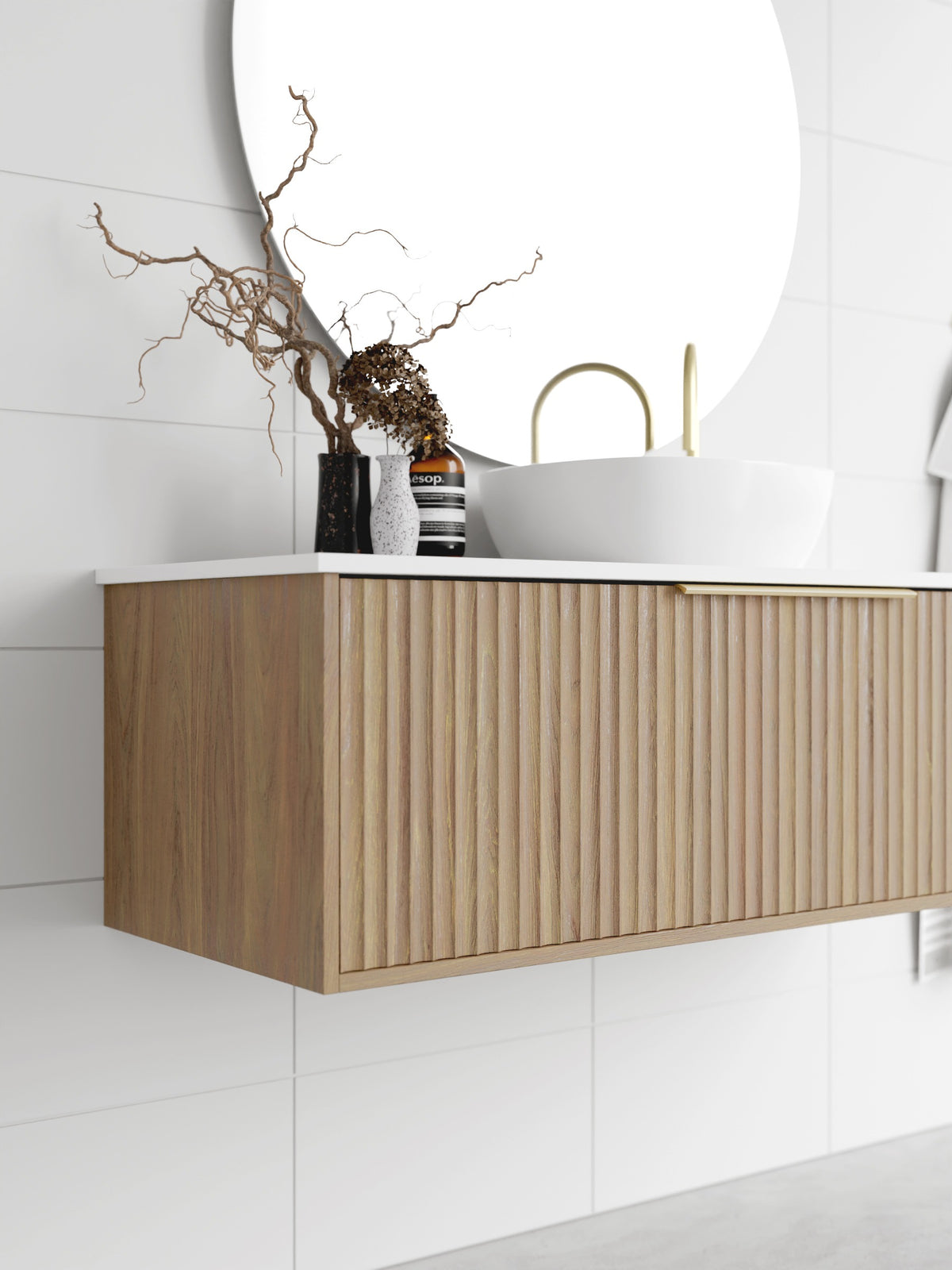 Marquis Cove Vanity – Above Counter Basin - Cove Side