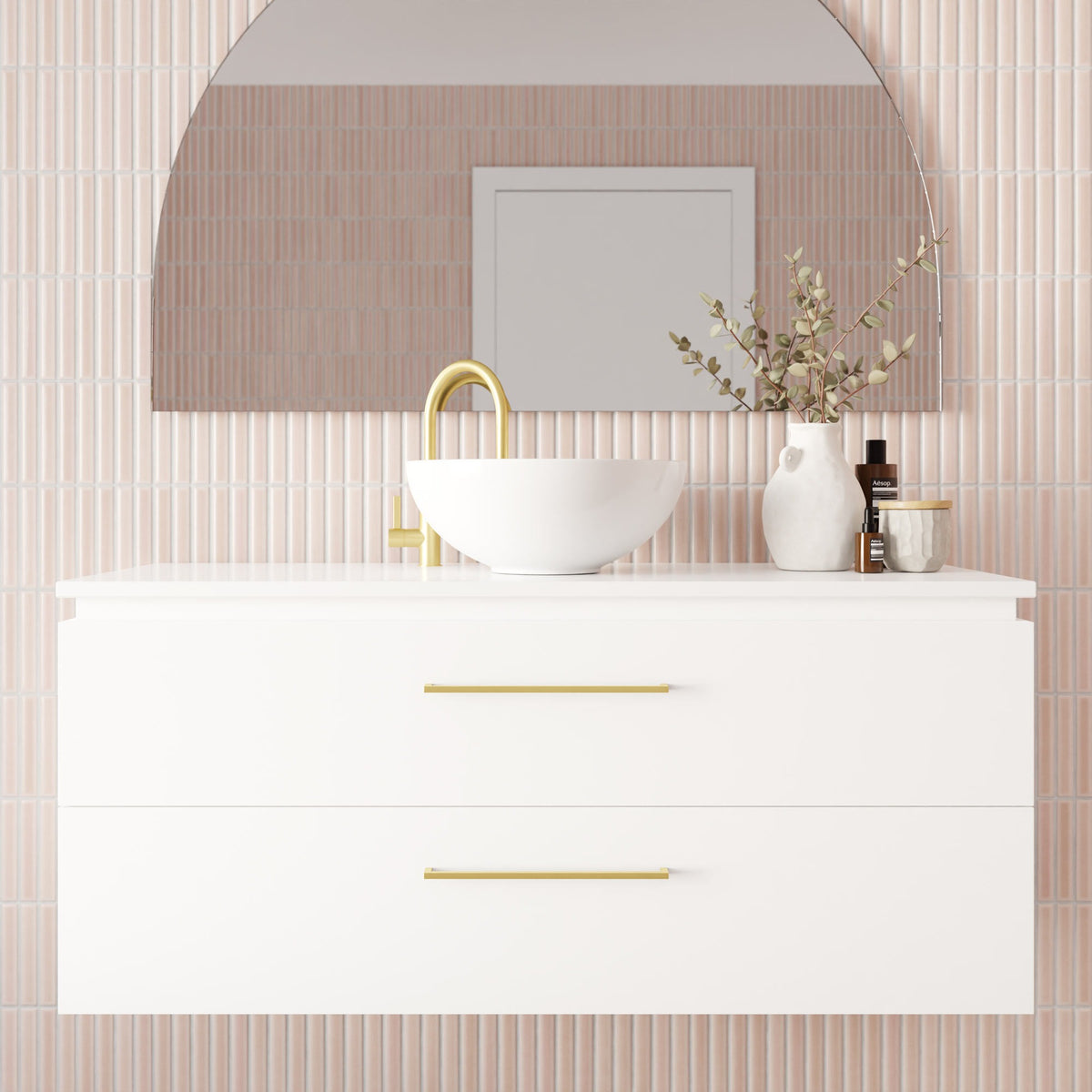 Marquis Riviera Vanity – Above Counter Basin, 1800mm - Riviera Closeup