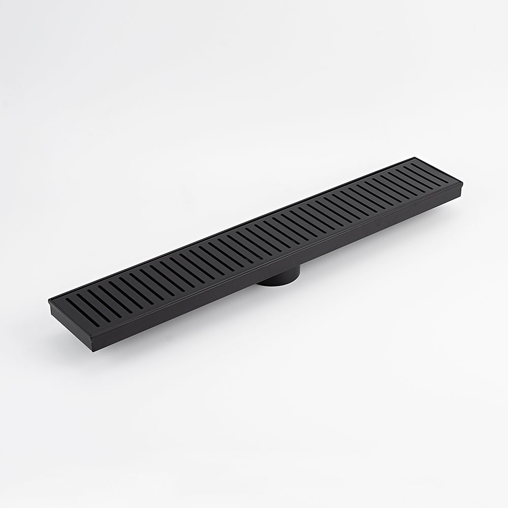 Linear Slotted Floor Grate - Matte Black