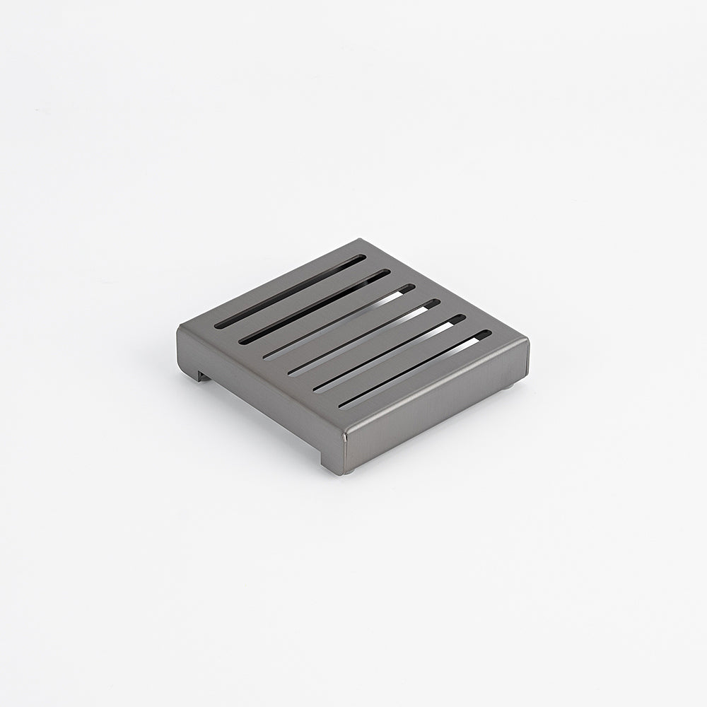 Square Slotted Floor Grate 100 x 100mm - Gun Metal Grey
