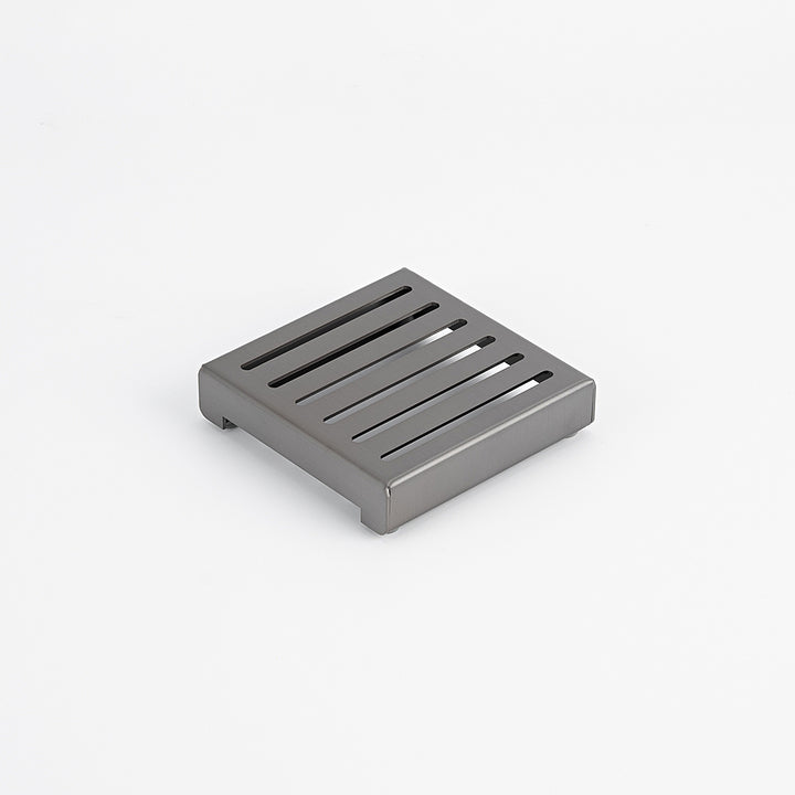 Square Slotted Floor Grate 100 x 100mm - Gun Metal Grey