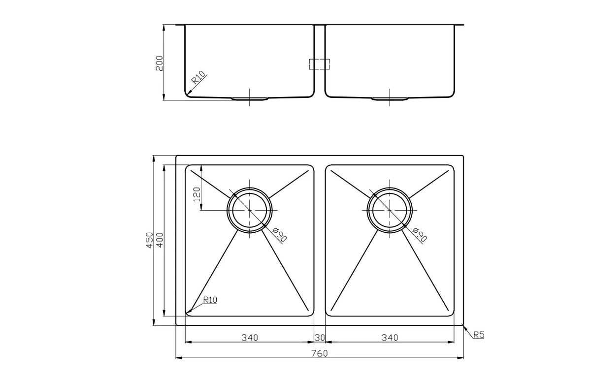 Gun Metal Sink SS 7645GB Elenni