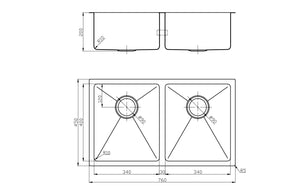 Gun Metal Sink SS 7645GB Elenni