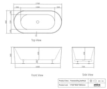 Load image into Gallery viewer, NOOSA 1700MM GLOSS WHITE BATH otti
