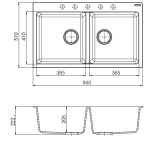 Cremona Double Bowl Granite Sink – 26.5L+26.5L - Image 4