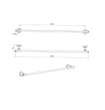 Medoc Single Towel Rail 750mm - Image 6
