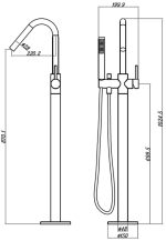 Star Freestanding Bath Mixer With Hand Shower - Image 12