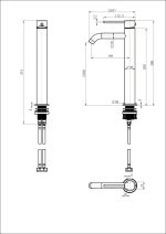 Star Mini High Rise Basin Mixer Curved Spout - Image 12