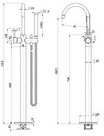 Star Mini Freestanding Bath Mixer With Hand Shower - Image 9