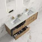 Voulari Vramed Wall Hung 1500mm Harvest Oak Cabinet - Image 3