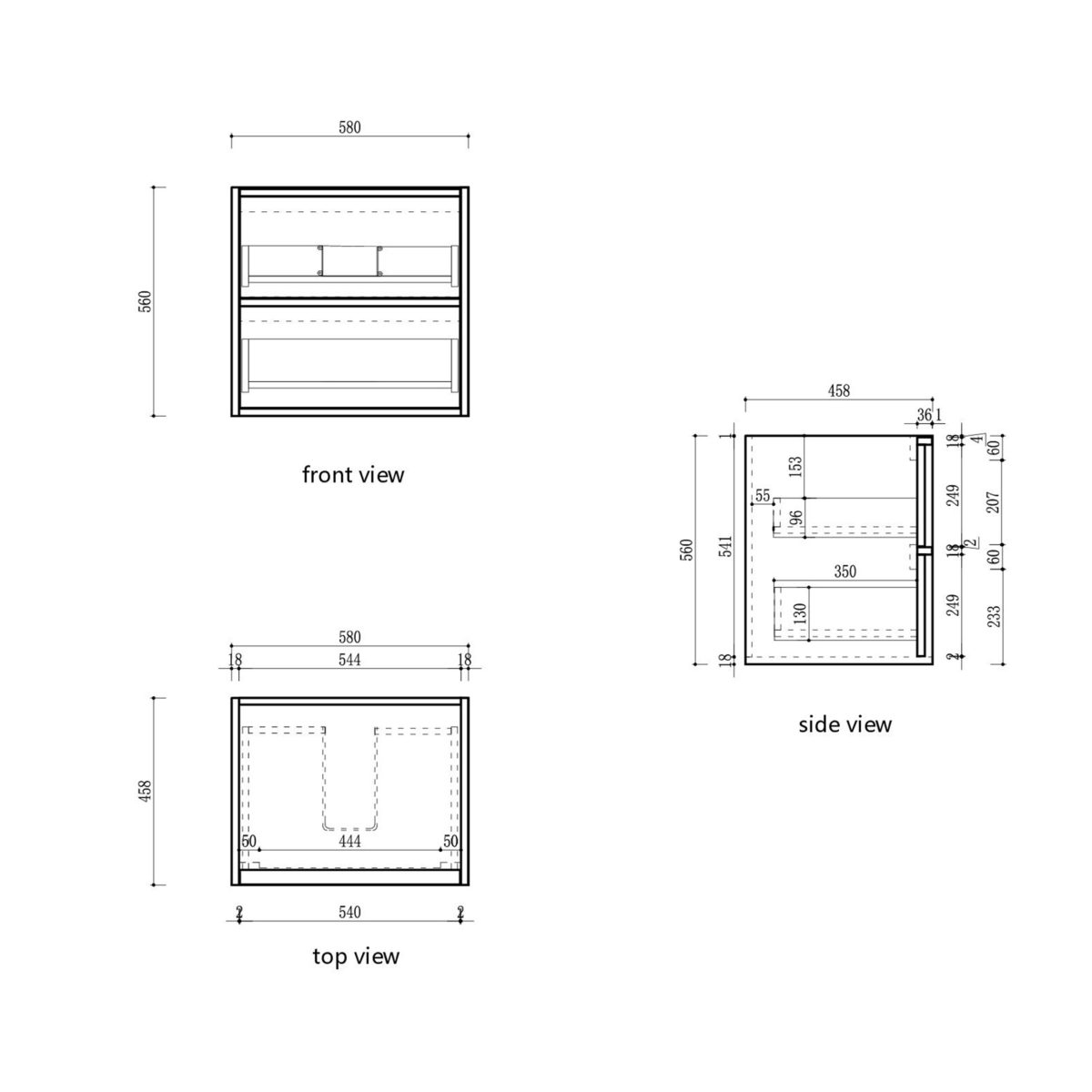 Venetta Fluted Framed Wall Hung 600mm Harvest Oak Cabinet - Image 6