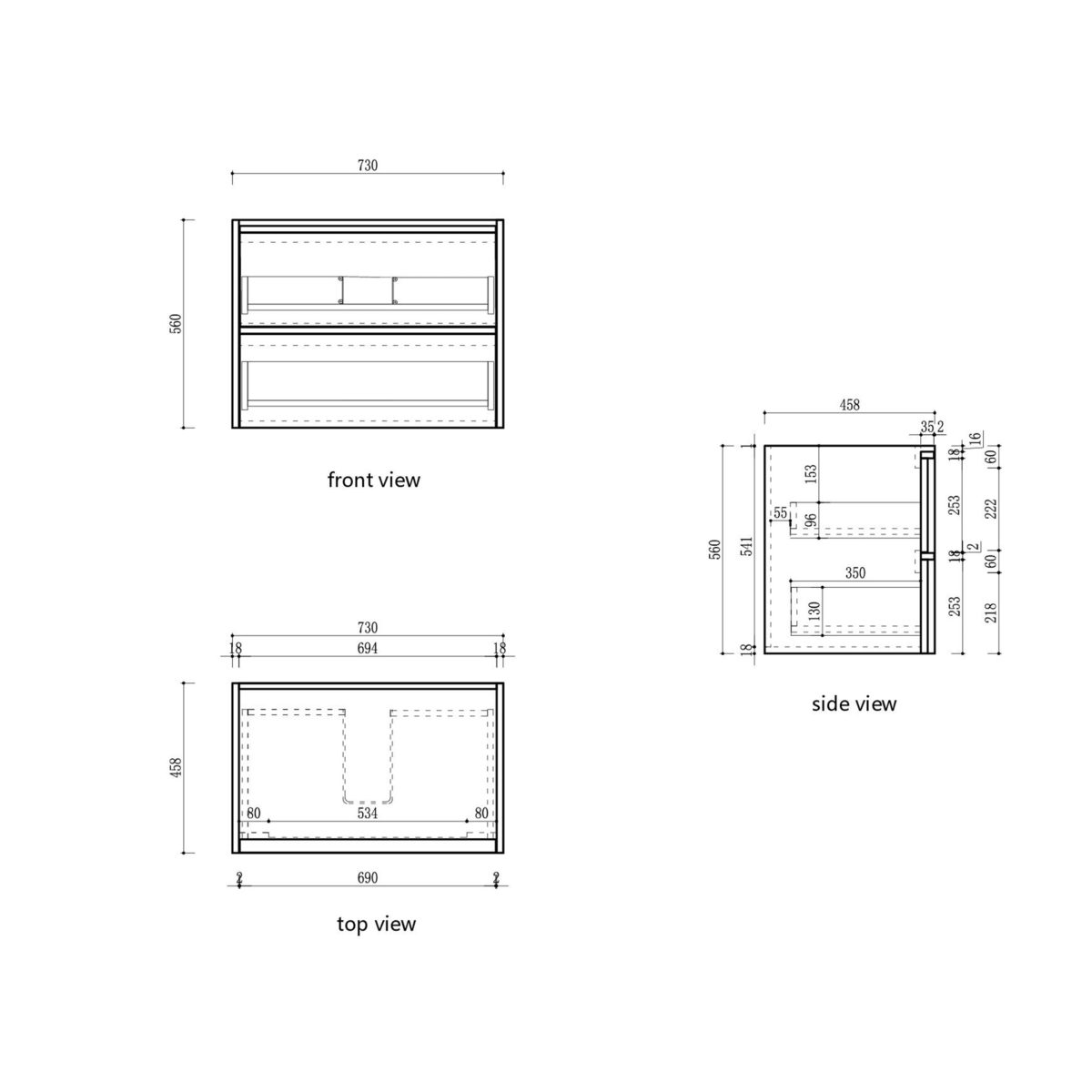Venetta Framed Wall Hung 750mm Harvest Oak Cabinet - Image 7