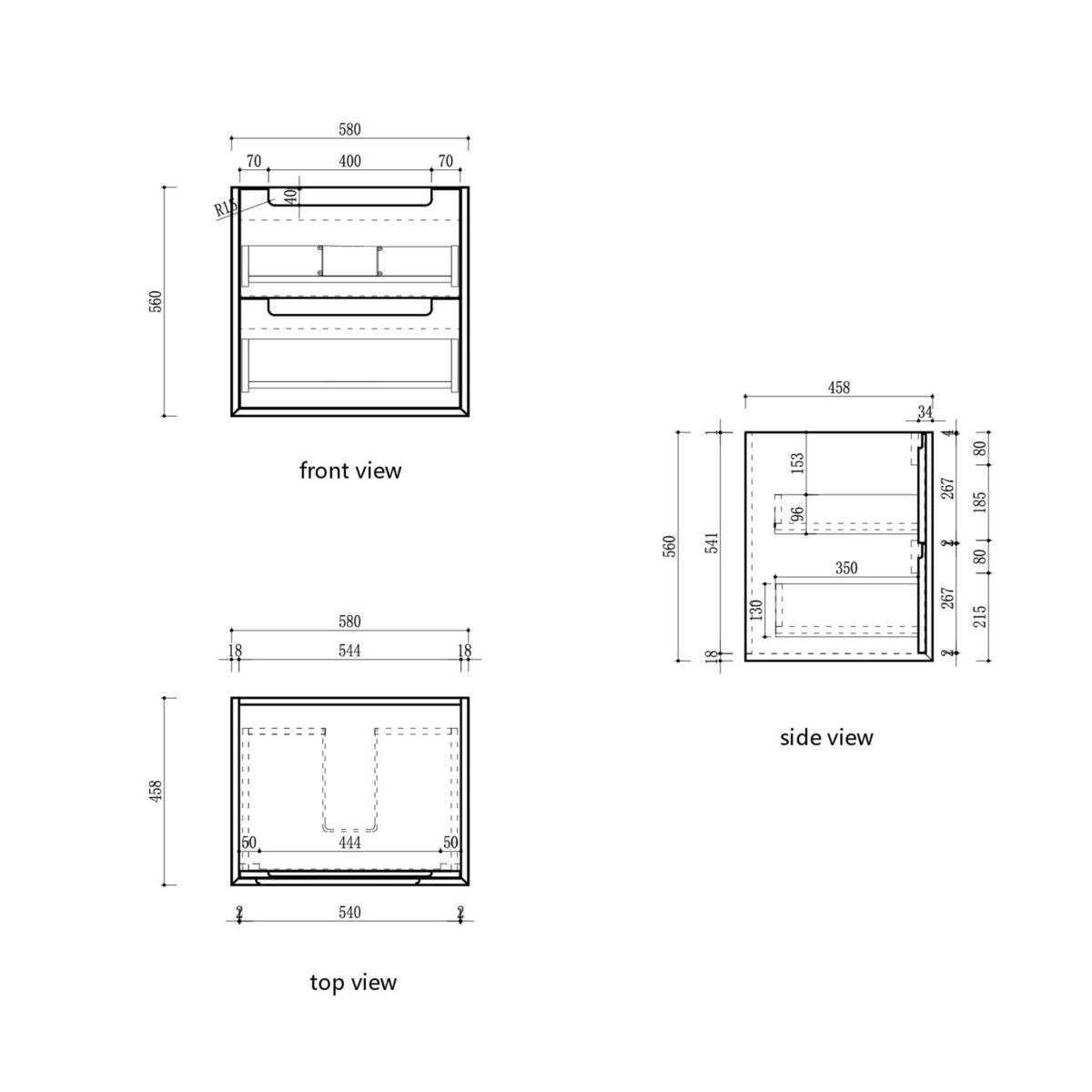 Voulari Framed Wall Hung 600mm Harvest Oak Cabinet - Image 6