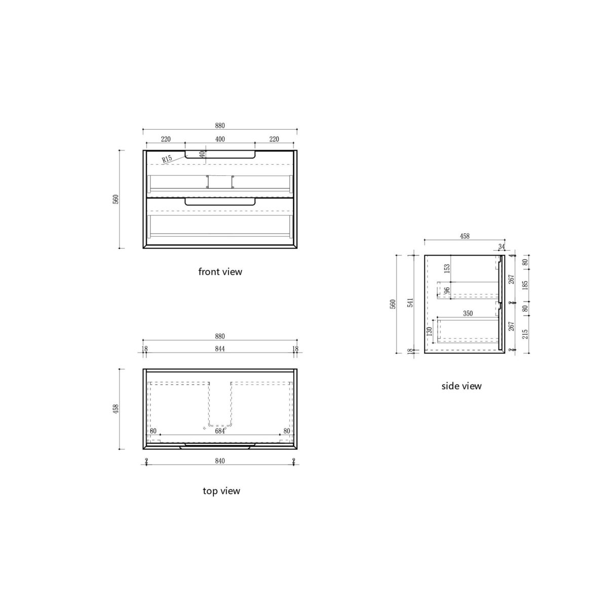 Voulari Framed Wall Hung 900mm Harvest Oak Cabinet - Image 6