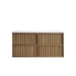 Venetta Fluted Framed Wall Hung 1200mm Harvest Oak Cabinet