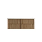 Venetta Fluted Framed Wall Hung 1500mm Harvest Oak Cabinet