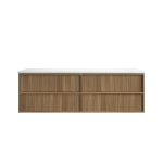Venetta Fluted Framed Wall Hung 1800mm Harvest Oak Cabinet - Image 5
