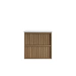 Venetta Fluted Framed Wall Hung 600mm Harvest Oak Cabinet