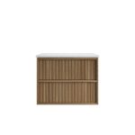 Venetta Fluted Framed Wall Hung 750mm Harvest Oak Cabinet