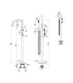 Mica Fluted Freestanding Bath Mixer with Hand Shower - Image 7