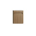 Mini Hartelle Fluted Wall Hung Harvest Oak Cabinet