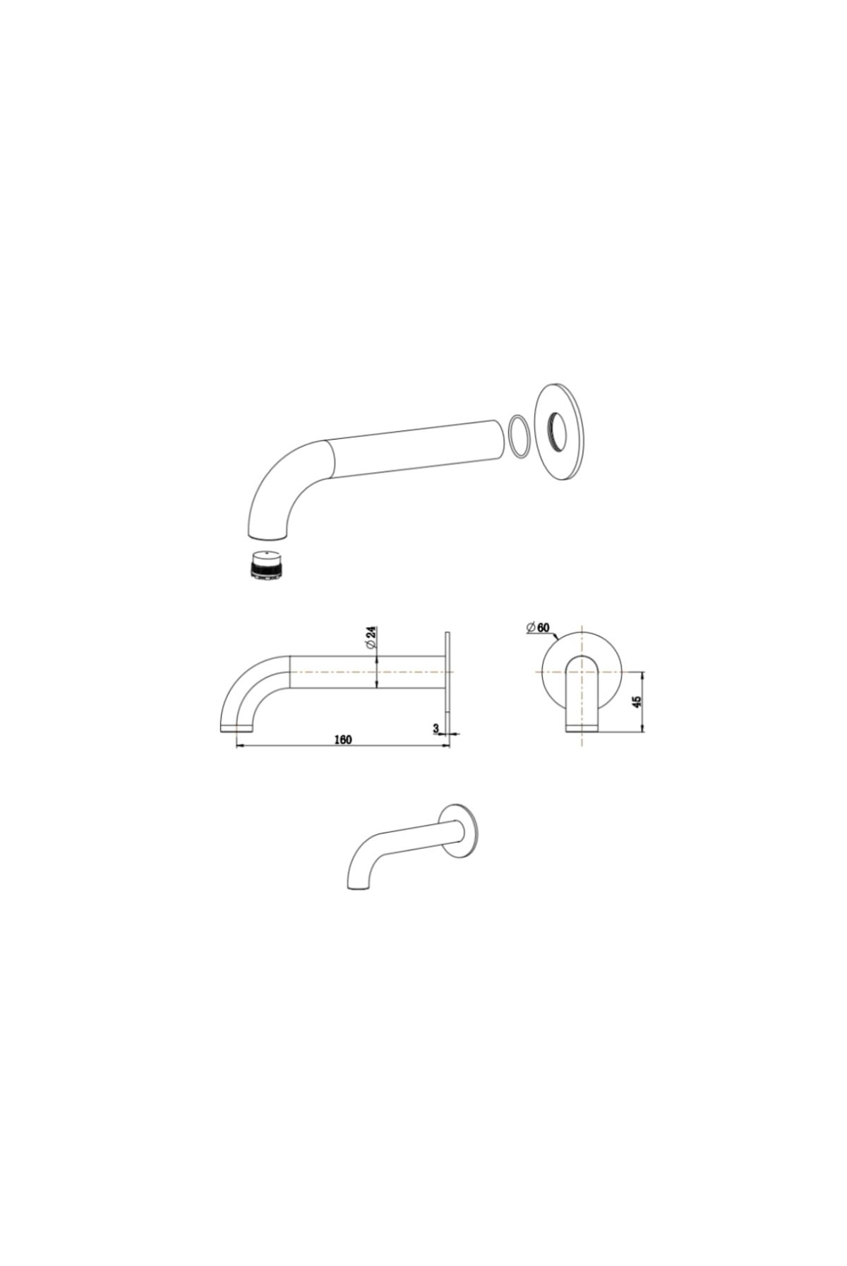 Mica Bath/Basin Spouts – 160/220/250mm – Multiple Colours - Image 8