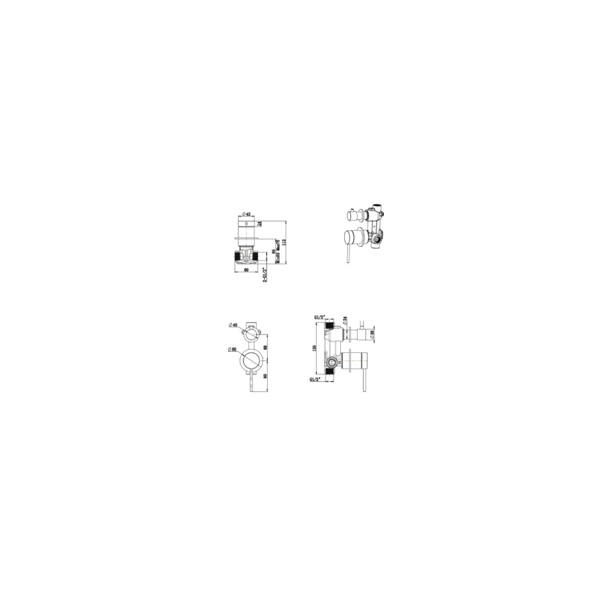 Mica Shower Mixer Diverter – BODY - Image 3