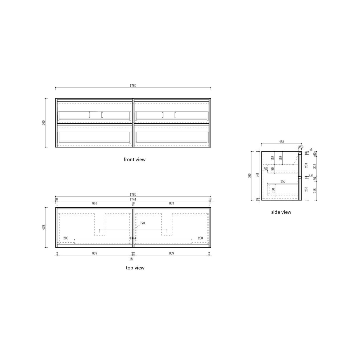 Venetta Framed Wall Hung 1800mm Harvest Oak Cabinet - Image 8