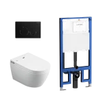 Sesto Inwall Cistern Wall Hung Smart Toilet With Brushed Nickel Flush Plate - Image 4