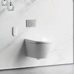 Sesto Inwall Cistern Wall Hung Smart Toilet With Brushed Nickel Flush Plate