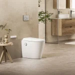 Autolux Inwall Cistern Floor Pan Smart Toilet With Gunmetal Flush Plate - Image 2