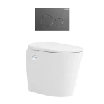 Autolux Inwall Cistern Floor Pan Smart Toilet With Gunmetal Flush Plate